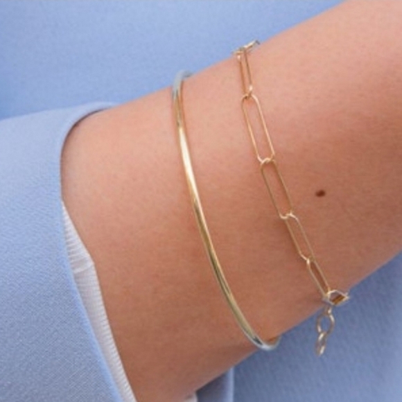 NWT Minimalist Bangle Bracelet Gold Filled 6.5cm inner diameter - Picture 4 of 4